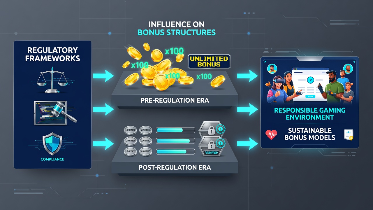 Comparison charts of bonus regulations in virtual gaming markets from Europe, North America, and Australia
